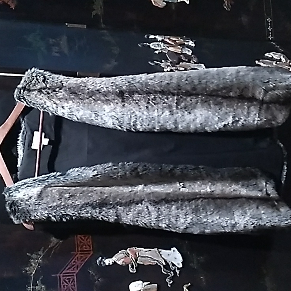 Anthropologie Lux Soft Faux Fur Long Vest L